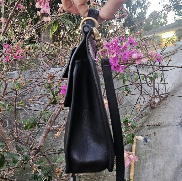 Vintage 90’s COACH 9927 Willis Black Leather Crossbody Shoulder Handbag Purse - Picture 3 of 12
